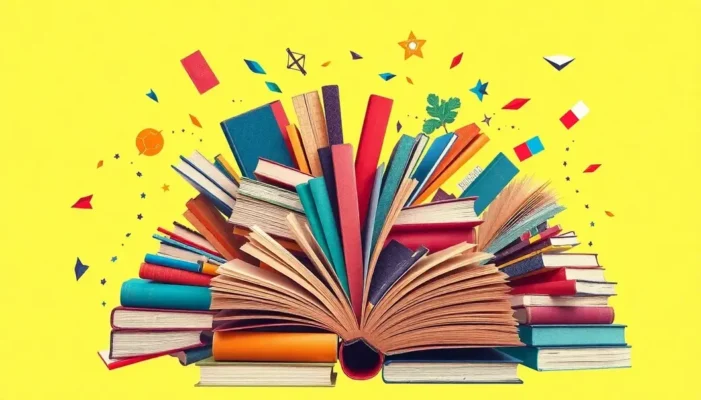 Collage of traditional books and e-readers symbolizing changing reading habits.