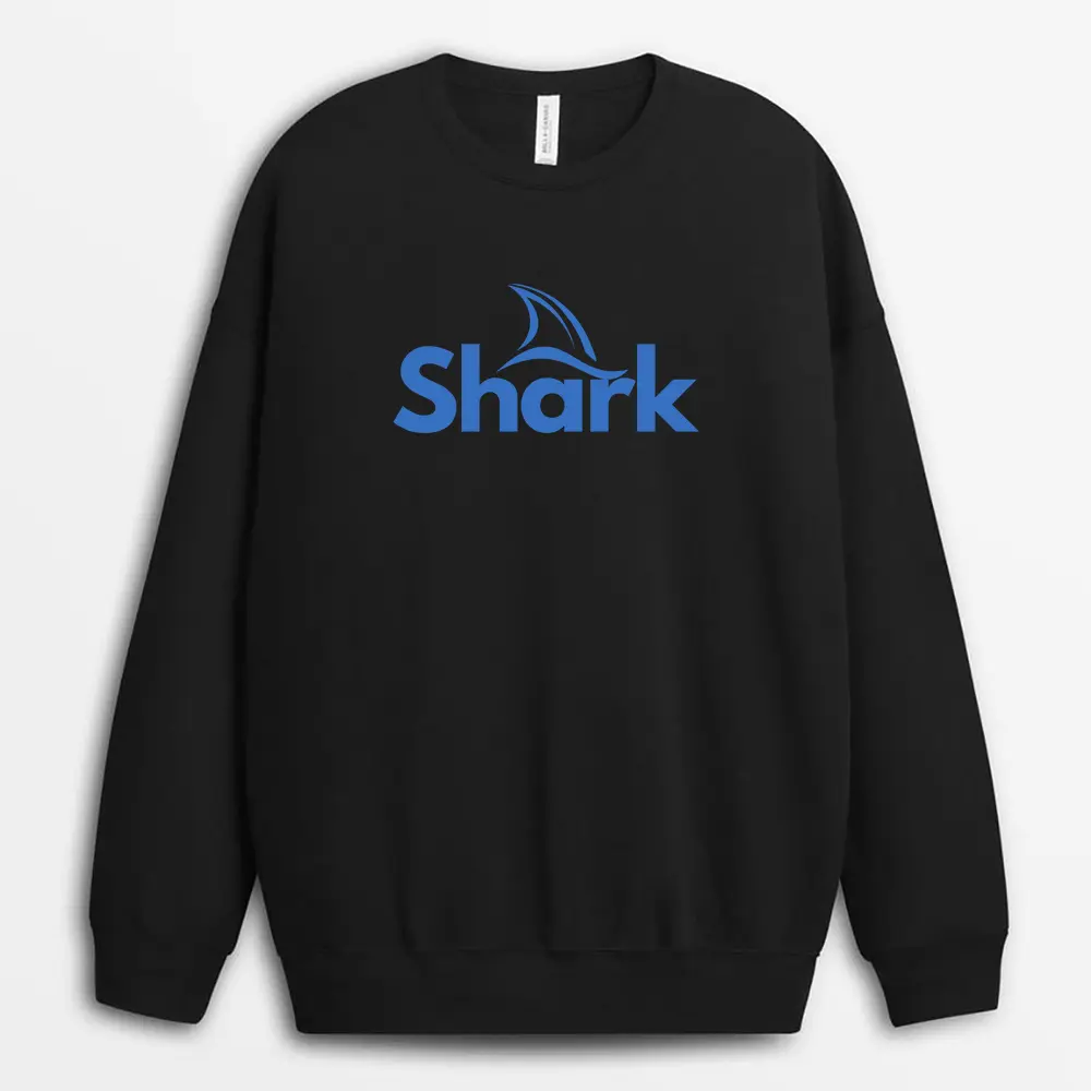 Black sweatshirt featuring calm sea-themed phrase, soft coastal design